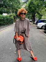 Geantă LEYLA Portocaliu Cu Negru - imagine 4