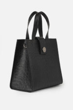 Geantă HAPPY Maxi Negru Croco - imagine 2