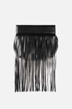 Geantă Plic LAURA Neagră Cu Franjuri