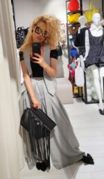 Geantă Plic LAURA Neagră Cu Franjuri - imagine 3