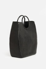 Geantă NATHALIE Neagră Croco - imagine 2