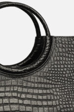 Geantă NATHALIE Neagră Croco - imagine 6