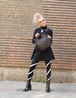 Geantă NATHALIE Neagră Croco - imagine 3