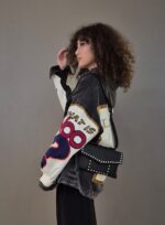 Geantă Borsetă ZELDA Neagră Cu Capse - imagine 4