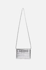 Geantă WENDY Argintie Croco - imagine 2