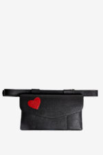 Geantă Borsetă ZELDA Neagră Cu Inimă - imagine 3