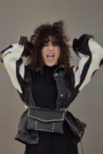 Geantă Borsetă ZELDA Neagră Cu Capse - imagine 2