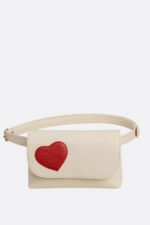 Geantă Borsetă TRIA Crem Cu Inimă
