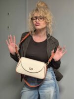 Geantă LEYLA Crem Cu Camel - imagine 4