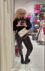 Geantă LEYLA Crem Cu Camel - imagine 2