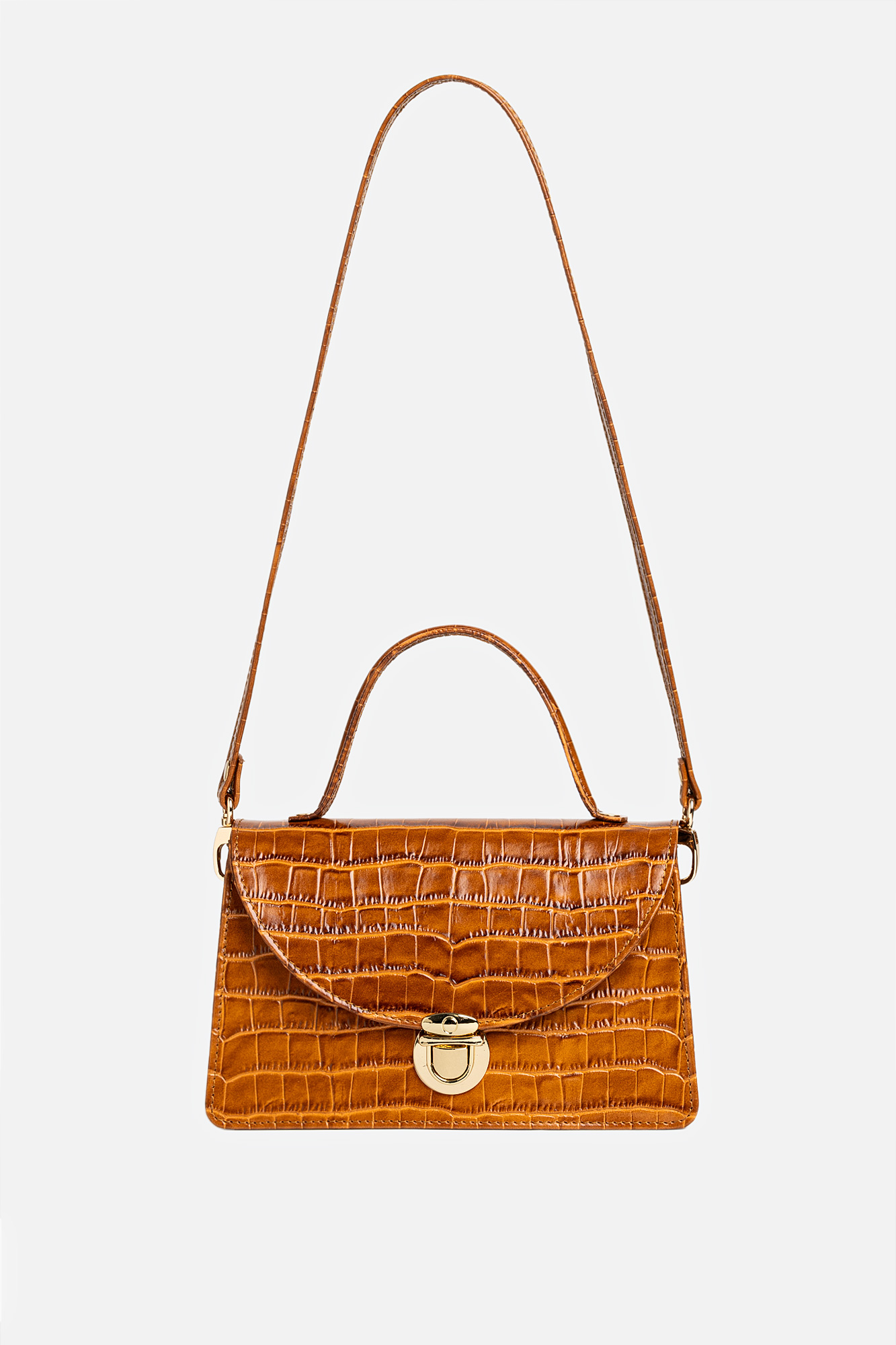 _G1A1471 Geantă AMELIE Camel Croco - imagine 1