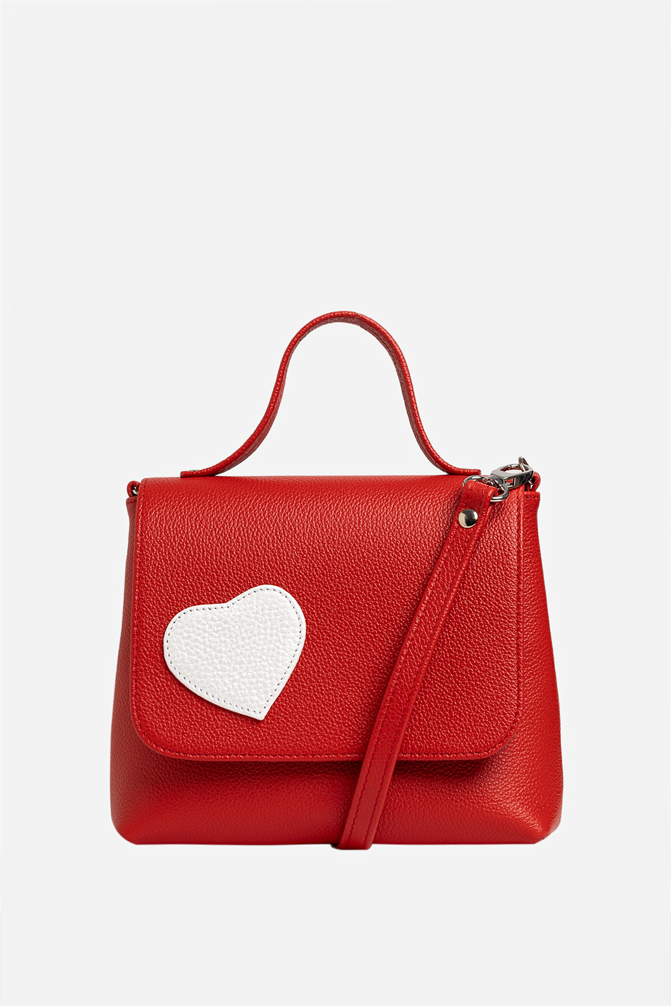 _G1A1491 Geantă MINI LOVE Roșie cu Inimă Albă - imagine 1