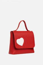 Geantă MINI LOVE Roșie cu Inimă Albă - imagine 3
