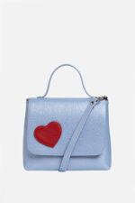 Geantă MINI LOVE Bleu Perlat cu Inimă