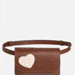 Geantă Borsetă TRIA Maro cu Inimă Crem