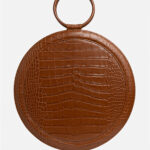 Geantă Rotundă  KAIRA Camel Croco