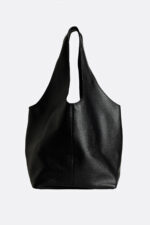 Geantă SACK Neagră cu Inele Metalice Argintii - imagine 4