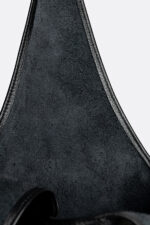 Geantă SACK Neagră cu Inele Metalice Argintii - imagine 5