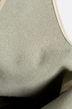 Geantă SACK Crem cu Inele Metalice Negre - imagine 5