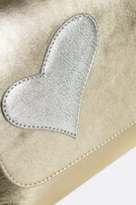 Geantă MINI LOVE Aurie cu Inimă Rebelă Argintie - imagine 7