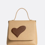 Geantă MINI LOVE Bej cu Inimă Rebelă Maro