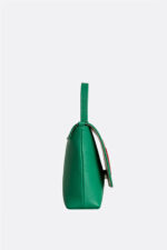 Geantă MINI LOVE Verde cu Inimă Rebelă Roșie - imagine 4