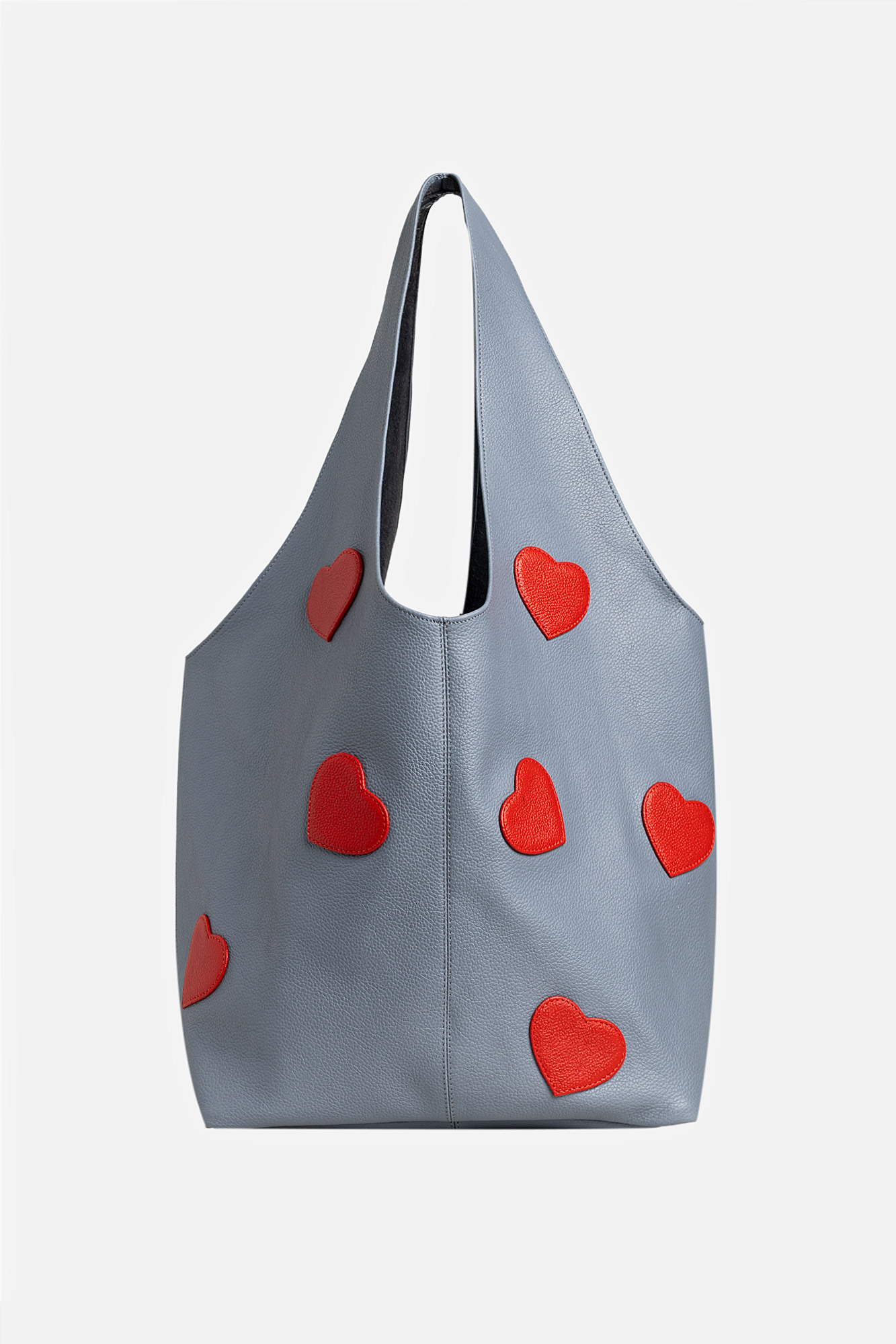 _G1A3932 Geantă SACK Gri cu Inimi - imagine 1