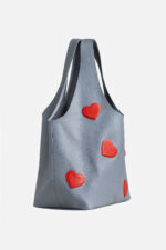 Geantă SACK Gri cu Inimi - imagine 4