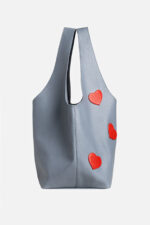 Geantă SACK Gri cu Inimi - imagine 5