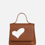 Geantă MINI LOVE Camel cu Inimă Rebelă Albă