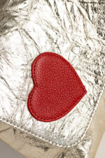 Geantă MINI LOVE Aurie cu Inimă Roșie - imagine 9