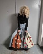 Geantă SACK Gri cu Inimi - imagine 2